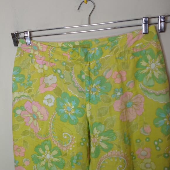 Sigrid Olsen Floral Linen Cropped Pants - Picture 5 of 10